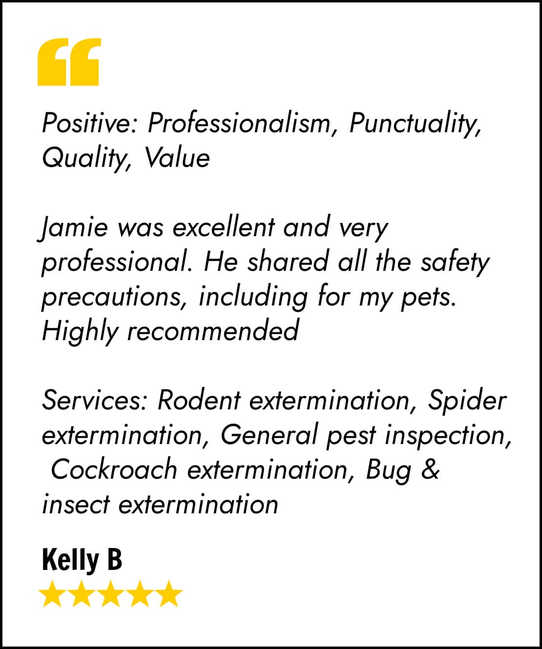 5 star Rat and Mice testimonial by Kelly B